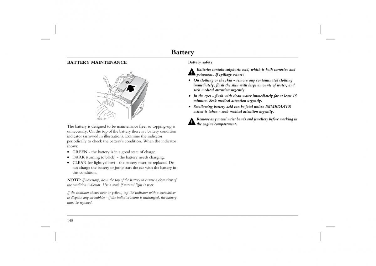 manual  Rover 45 owners manual / page 140