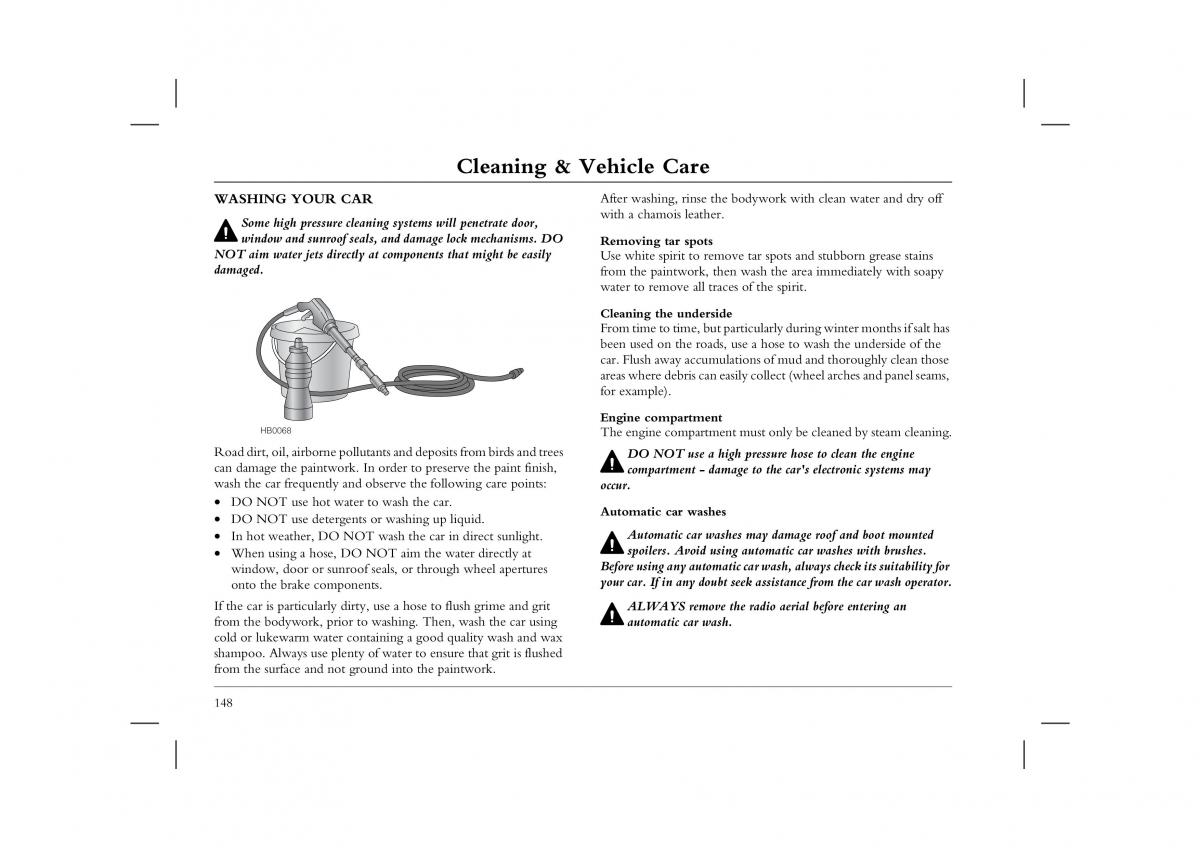 manual  Rover 45 owners manual / page 148