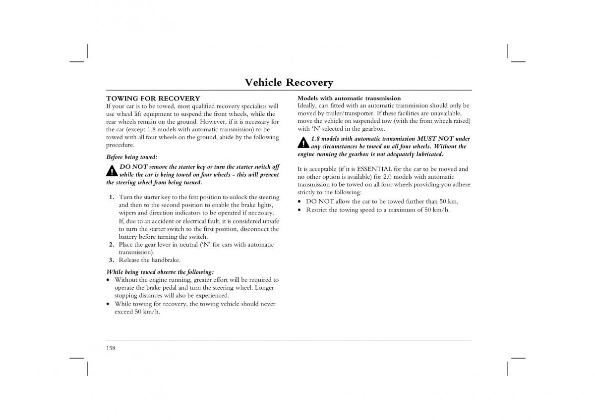 manual  Rover 45 owners manual / page 158