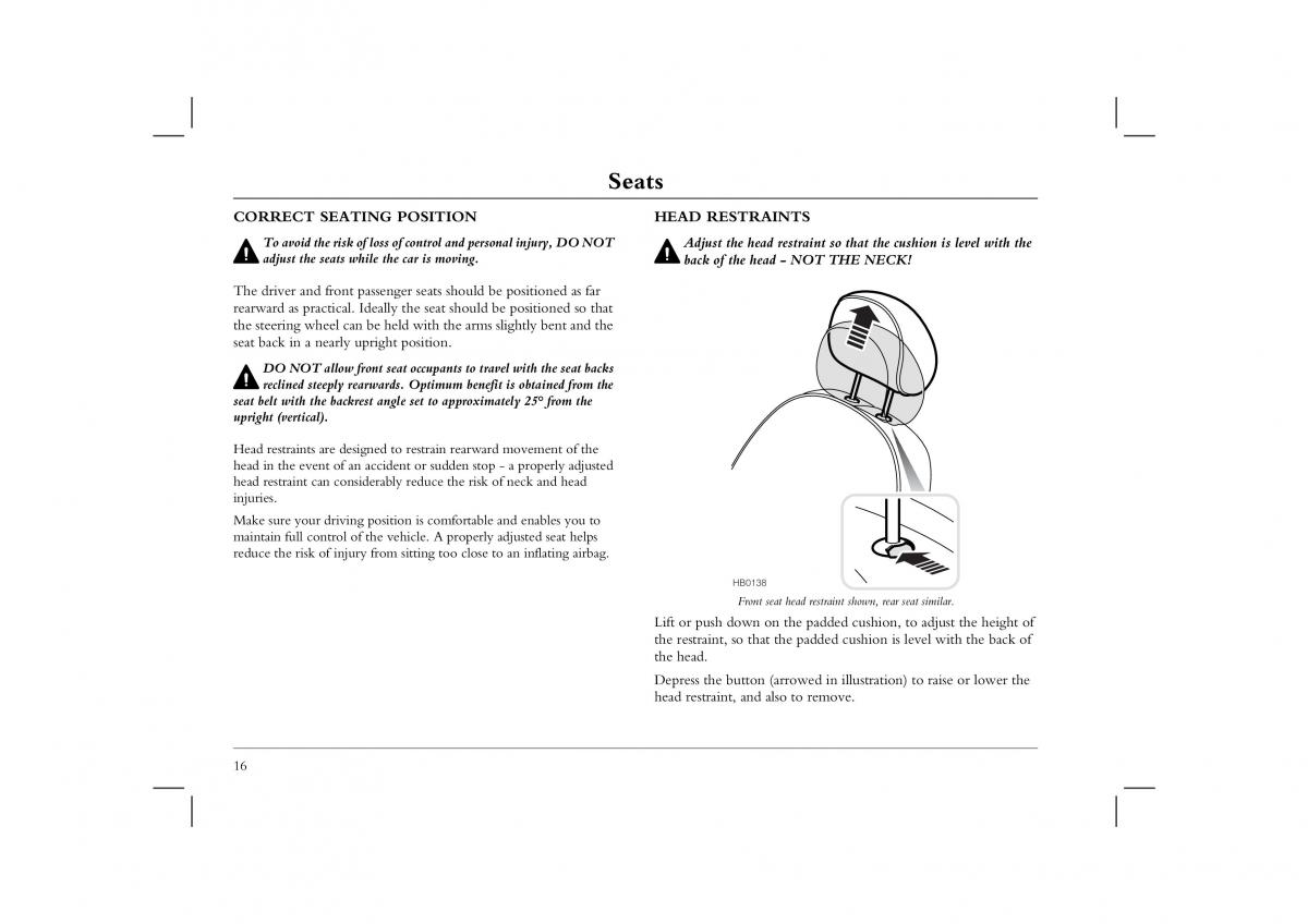 manual  Rover 45 owners manual / page 16