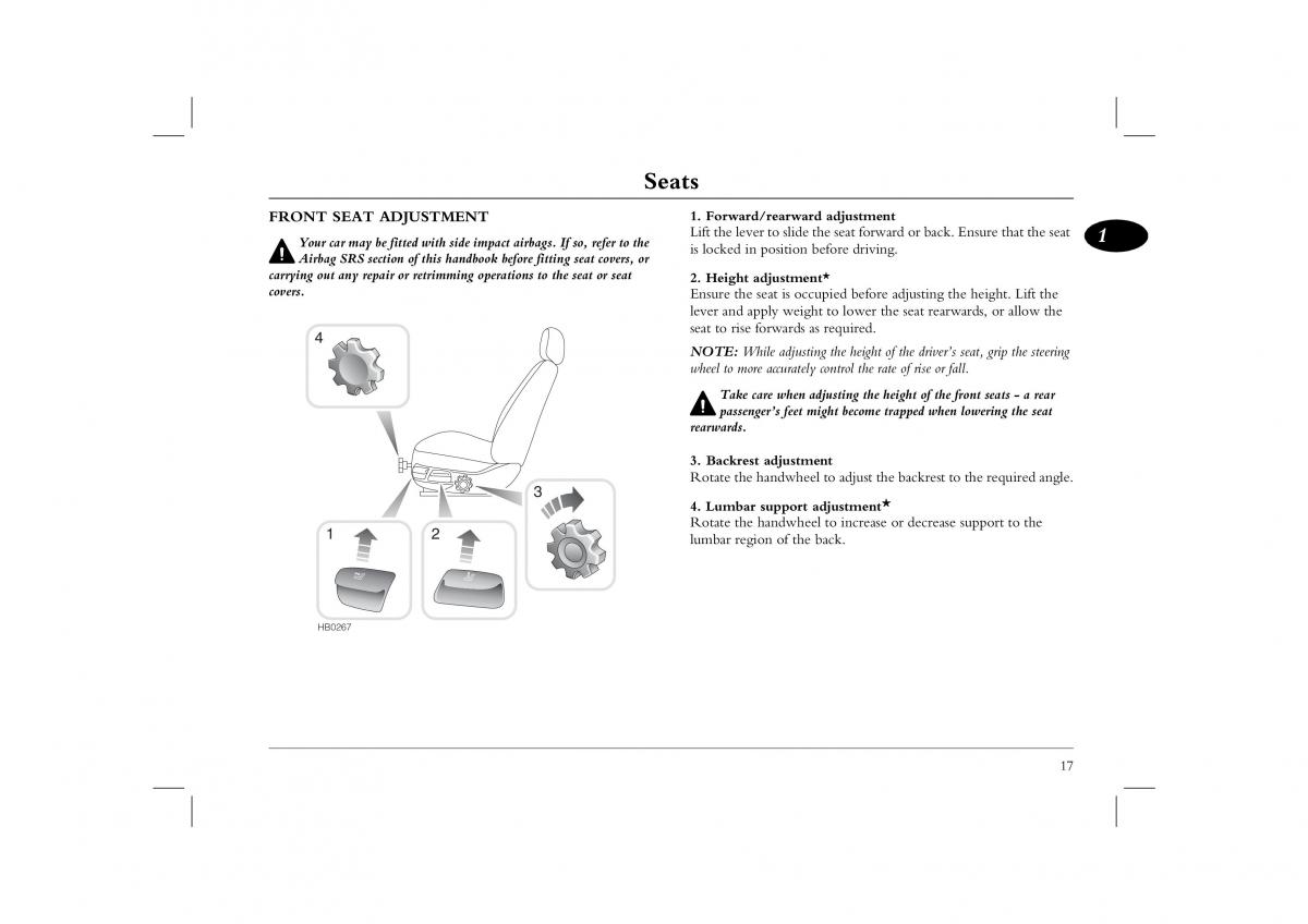 Rover 45 owners manual / page 17