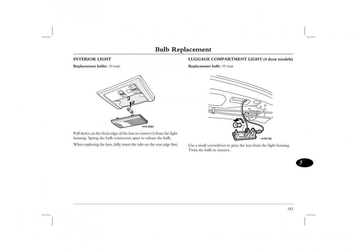 manual  Rover 45 owners manual / page 183