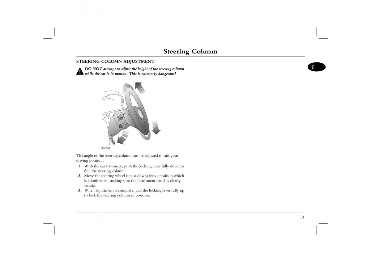 Rover 45 owners manual / page 31