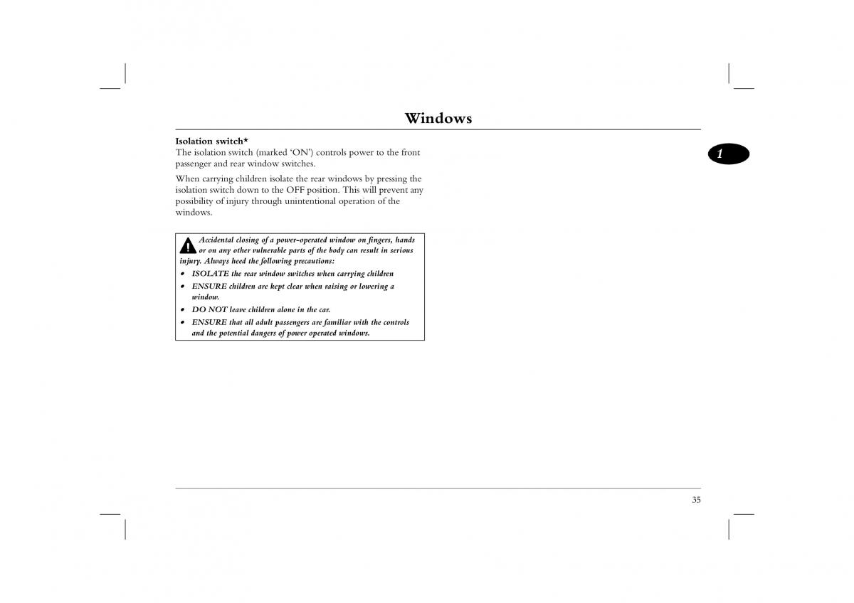 manual  Rover 45 owners manual / page 35