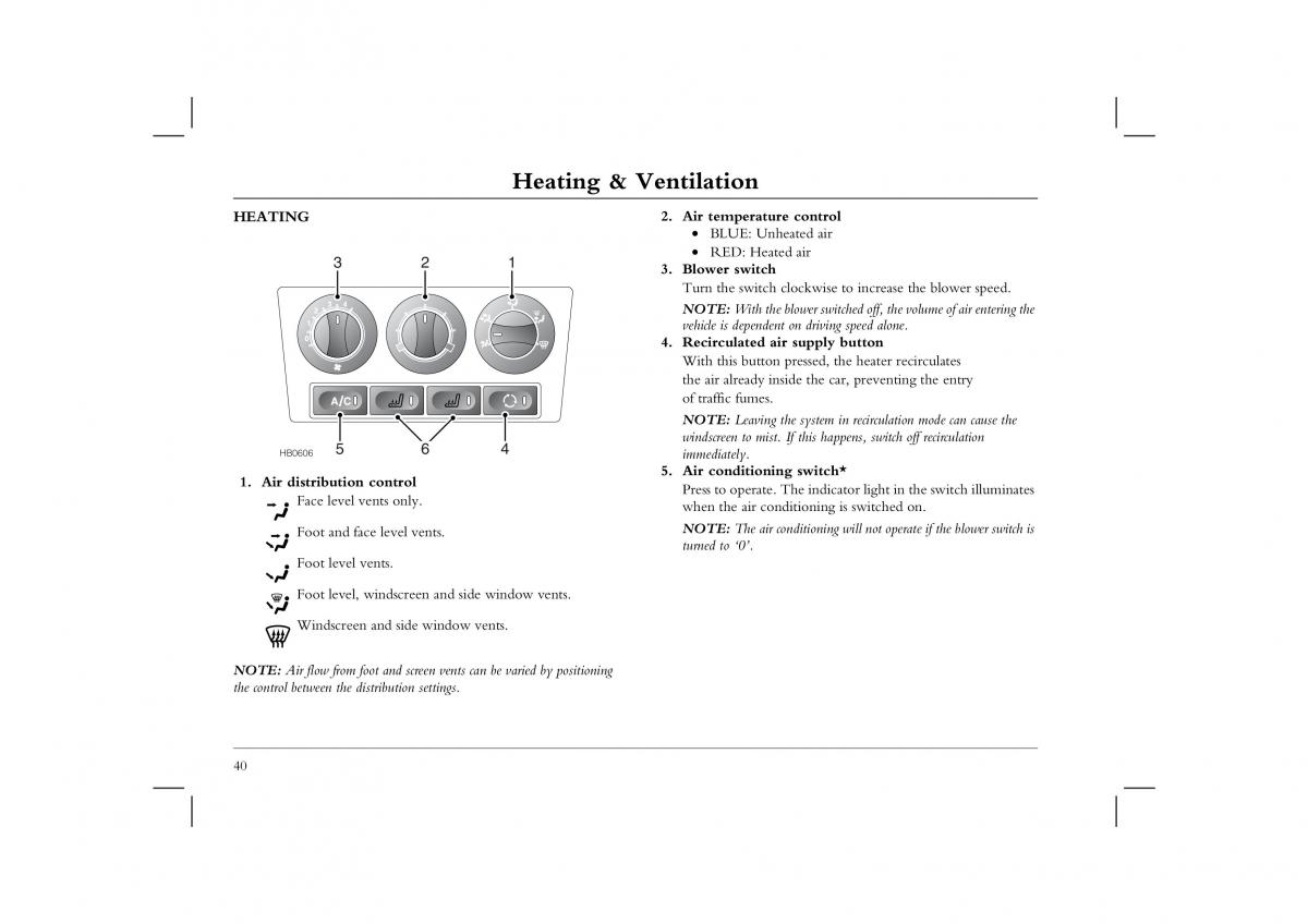 manual  Rover 45 owners manual / page 40