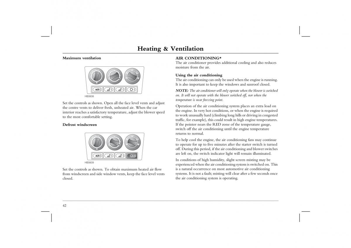 manual  Rover 45 owners manual / page 42