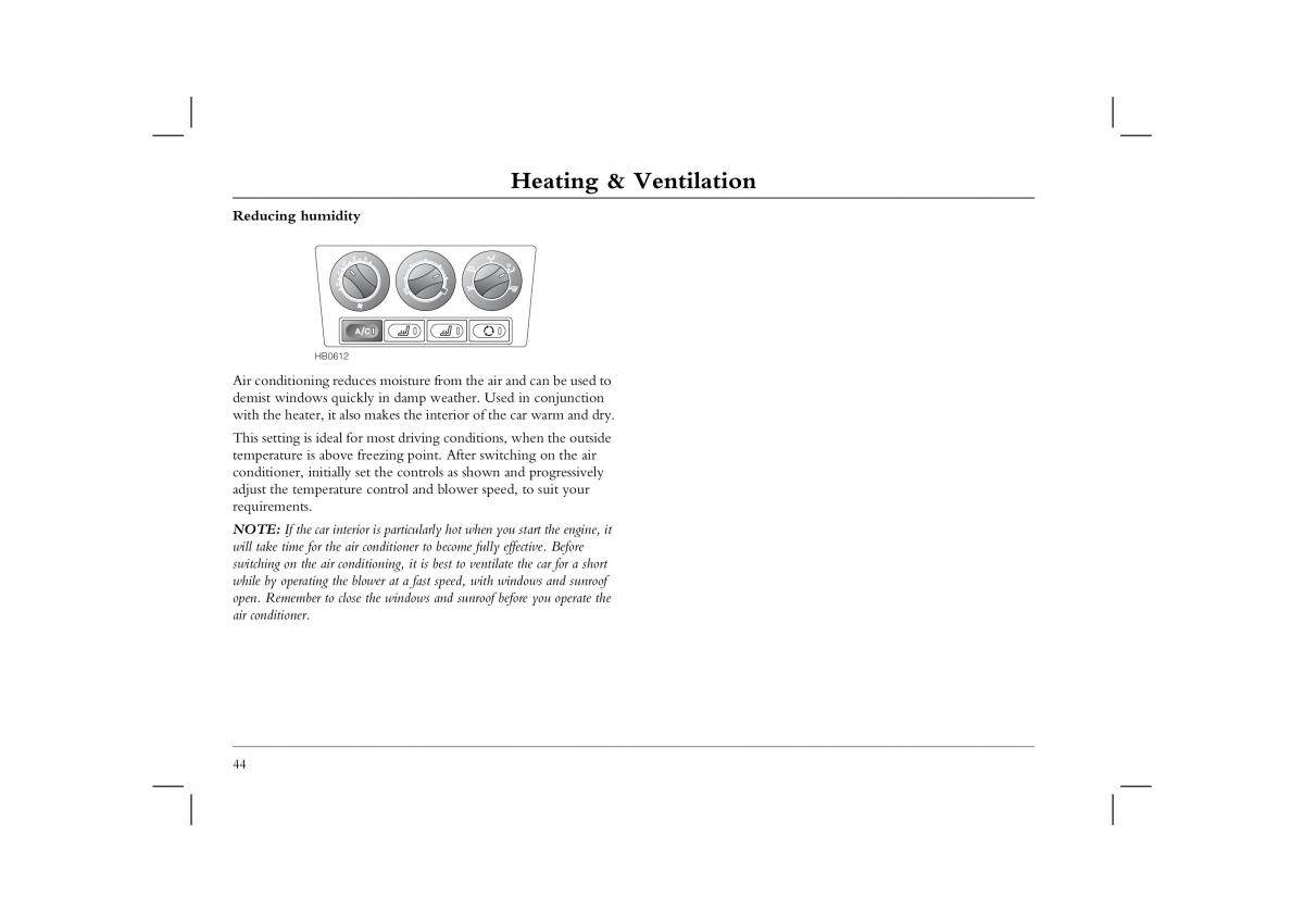 manual  Rover 45 owners manual / page 44