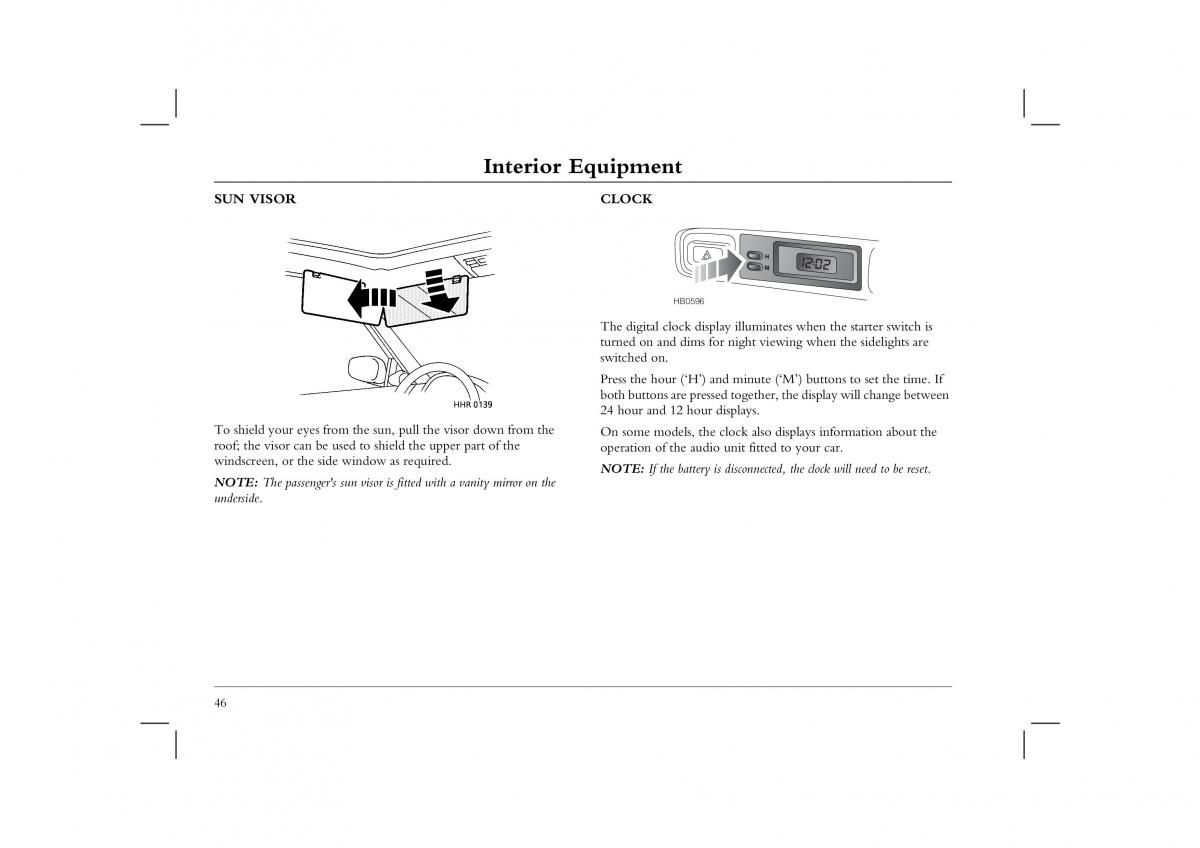 manual  Rover 45 owners manual / page 46