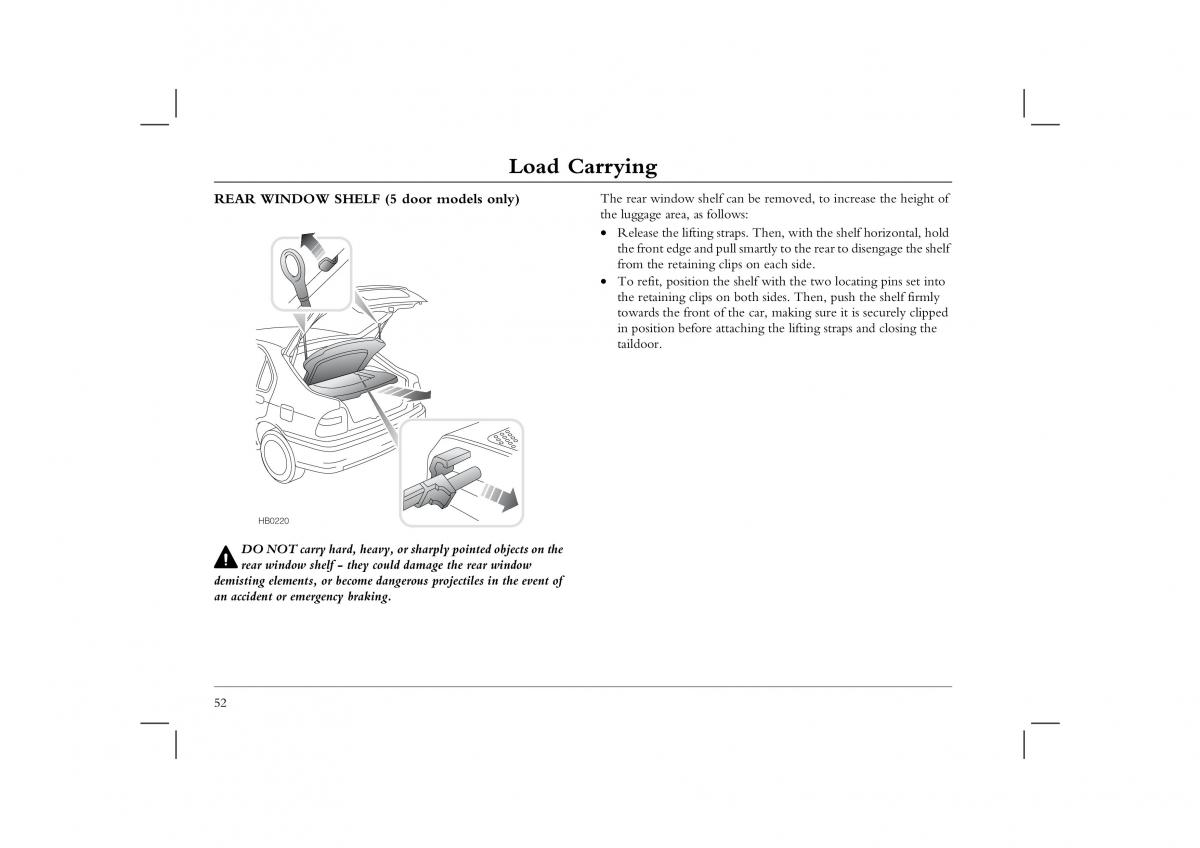 manual  Rover 45 owners manual / page 52