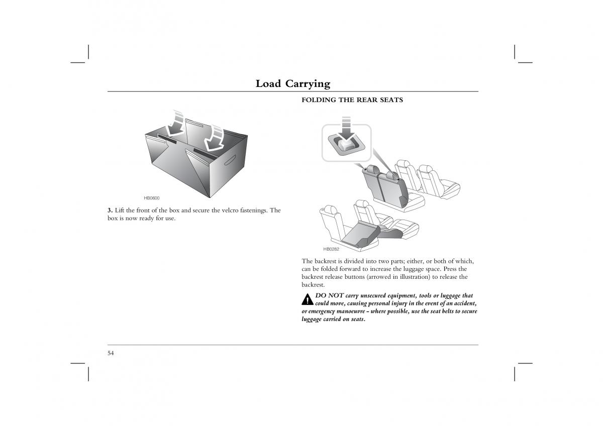 manual  Rover 45 owners manual / page 54