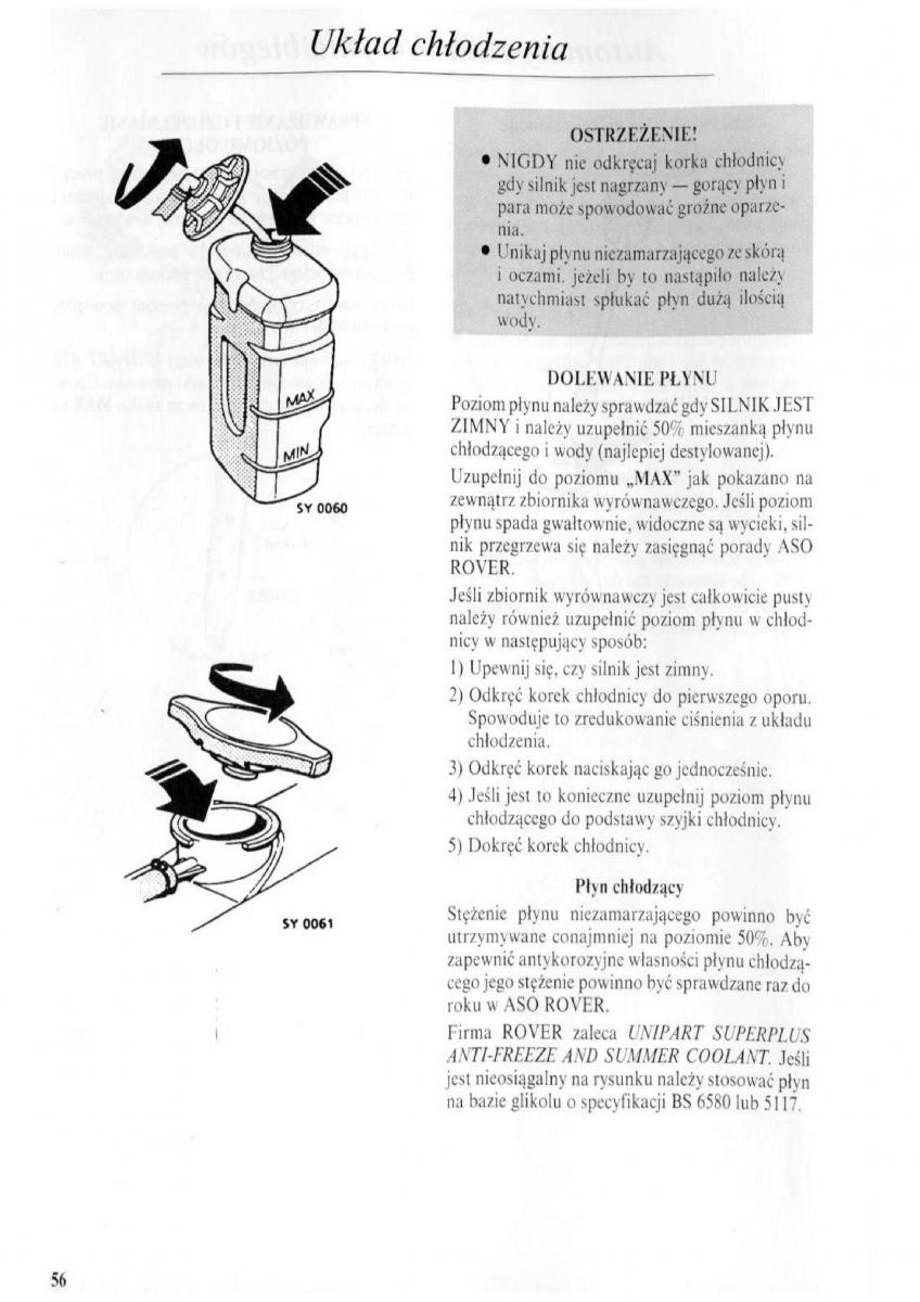 Rover 600 instrukcja obslugi / page 57