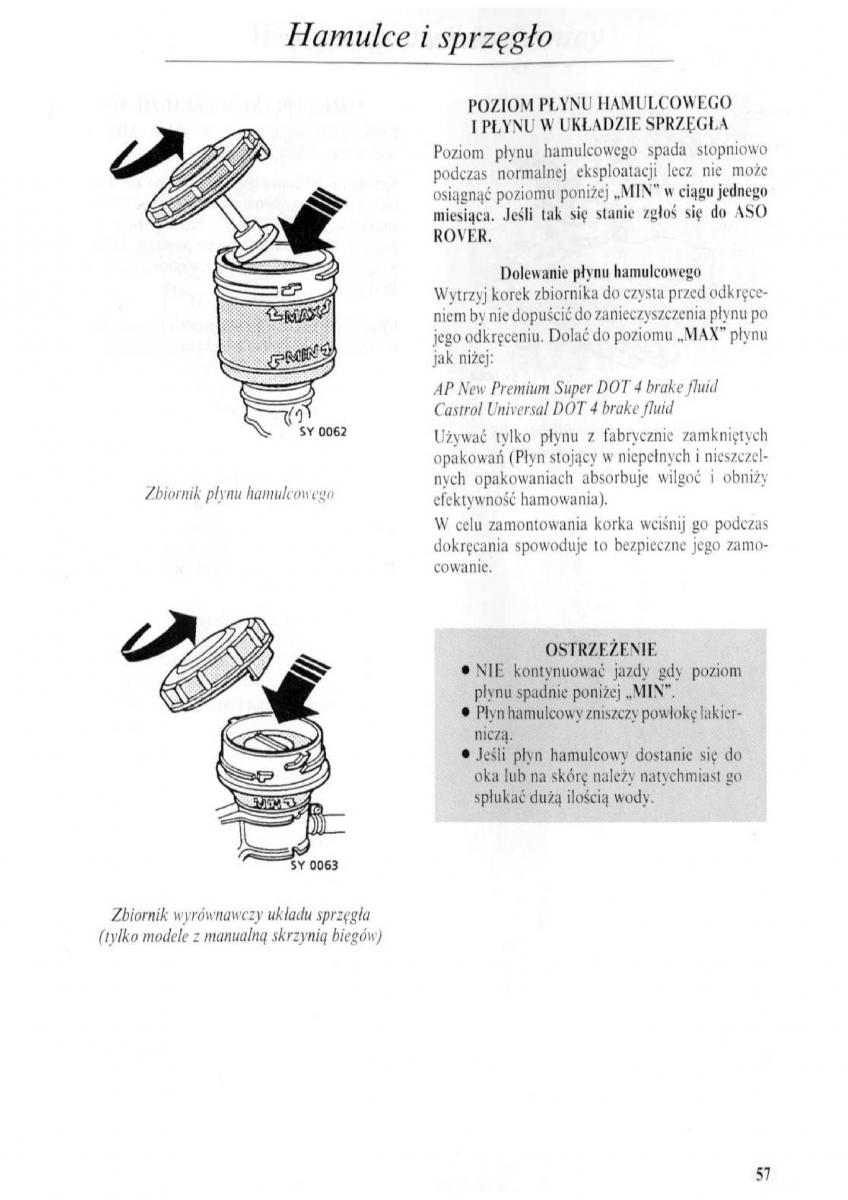 Rover 600 instrukcja obslugi / page 58