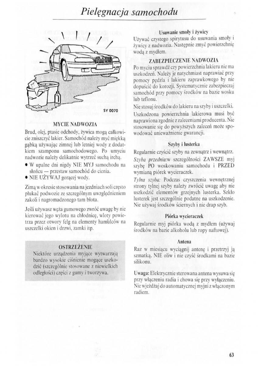 Rover 600 instrukcja obslugi / page 64