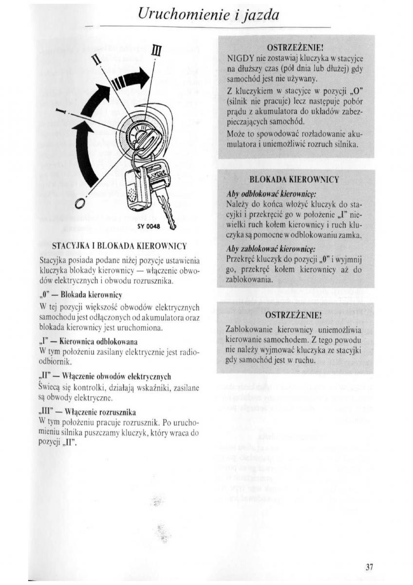 Rover 600 instrukcja obslugi / page 38