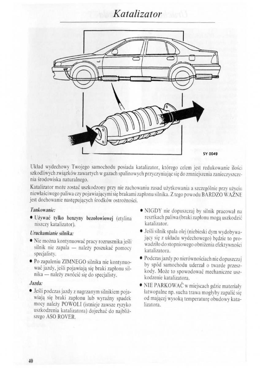 Rover 600 instrukcja obslugi / page 41