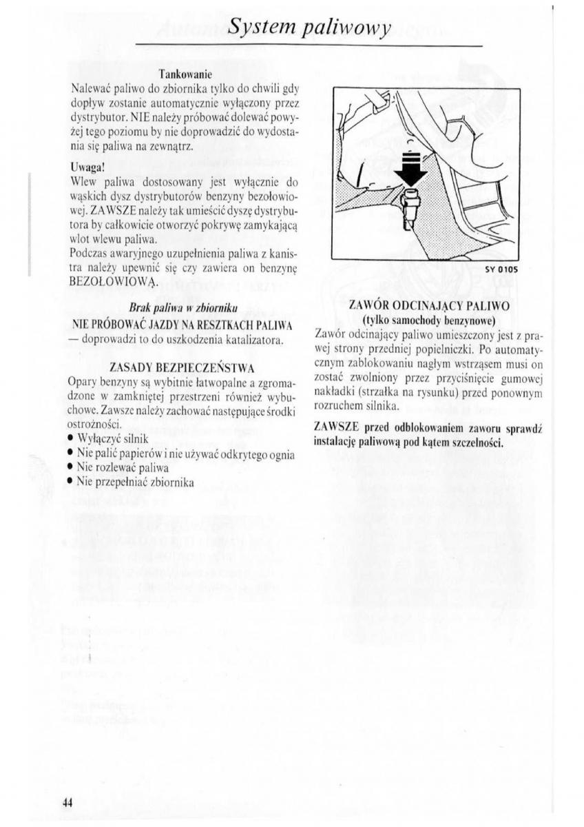 Rover 600 instrukcja obslugi / page 45