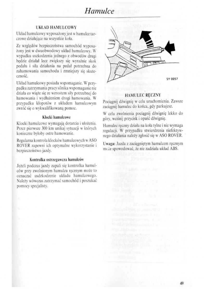 Rover 600 instrukcja obslugi / page 50