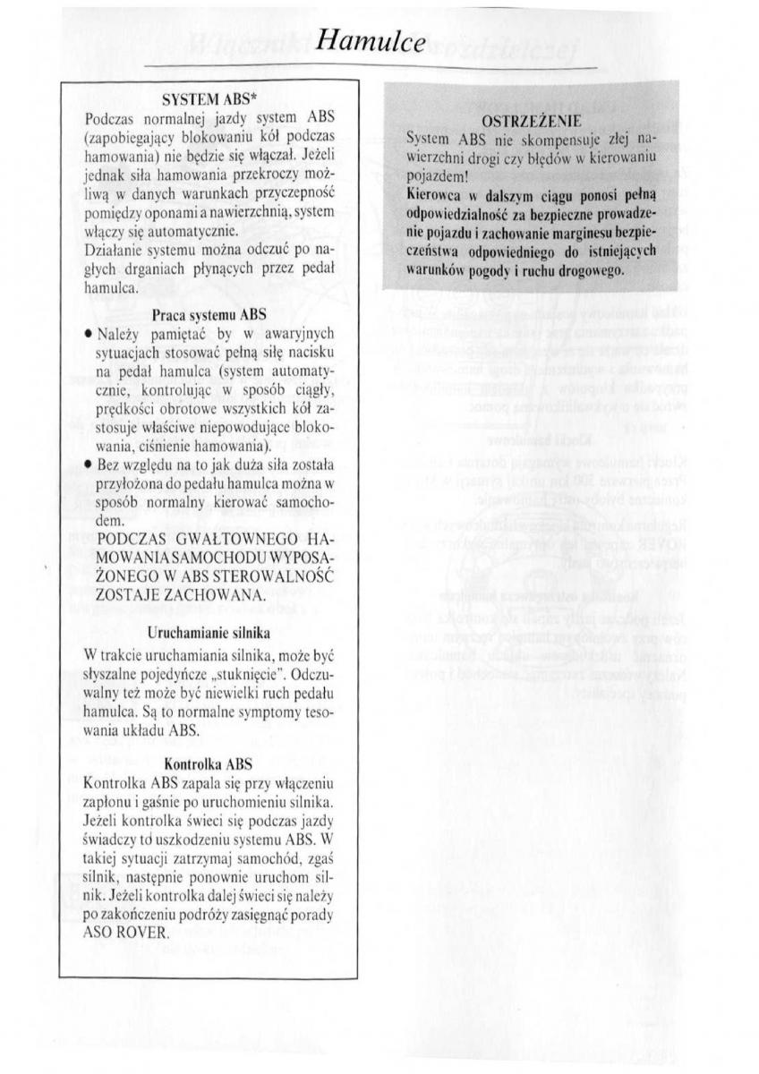 Rover 600 instrukcja obslugi / page 51