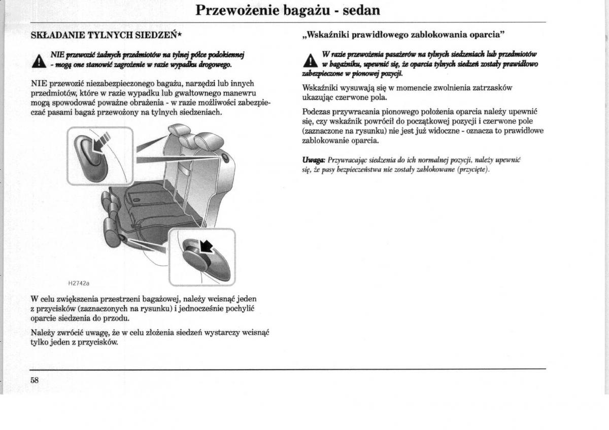 Rover 75 instrukcja obslugi / page 58