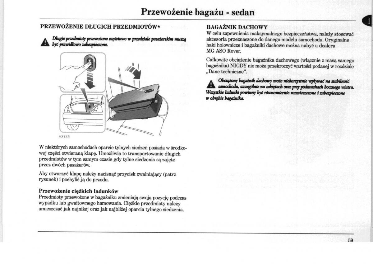 Rover 75 instrukcja obslugi / page 59