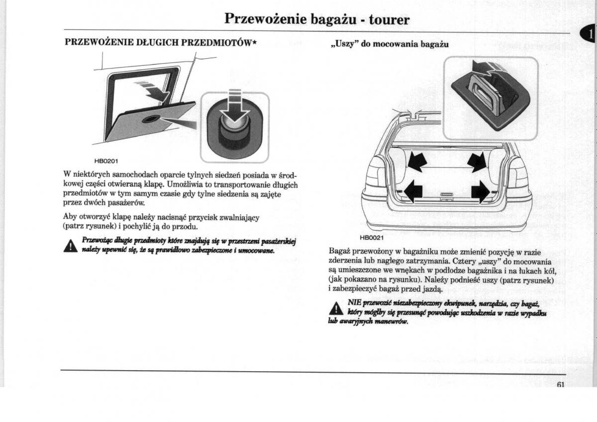 Rover 75 instrukcja obslugi / page 61