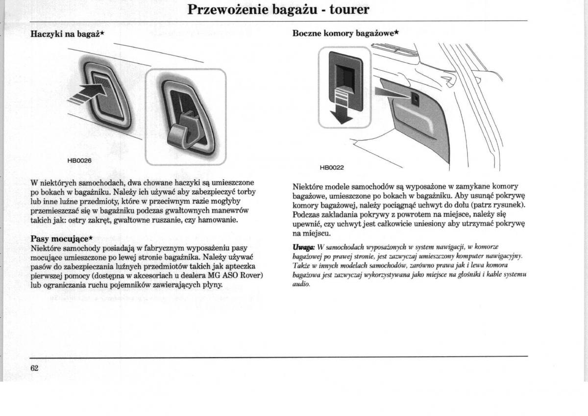 Rover 75 instrukcja obslugi / page 62