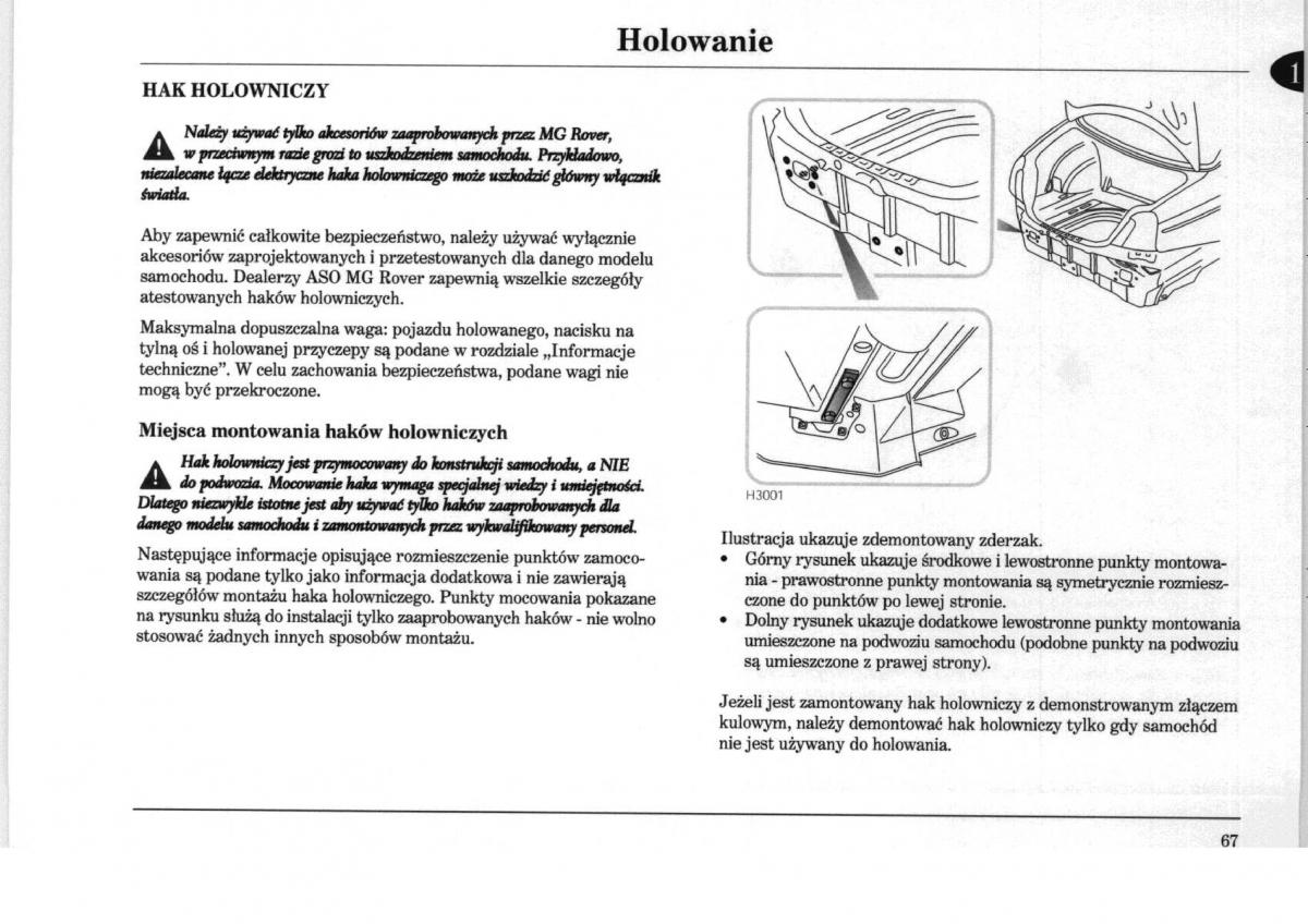 Rover 75 instrukcja obslugi / page 67