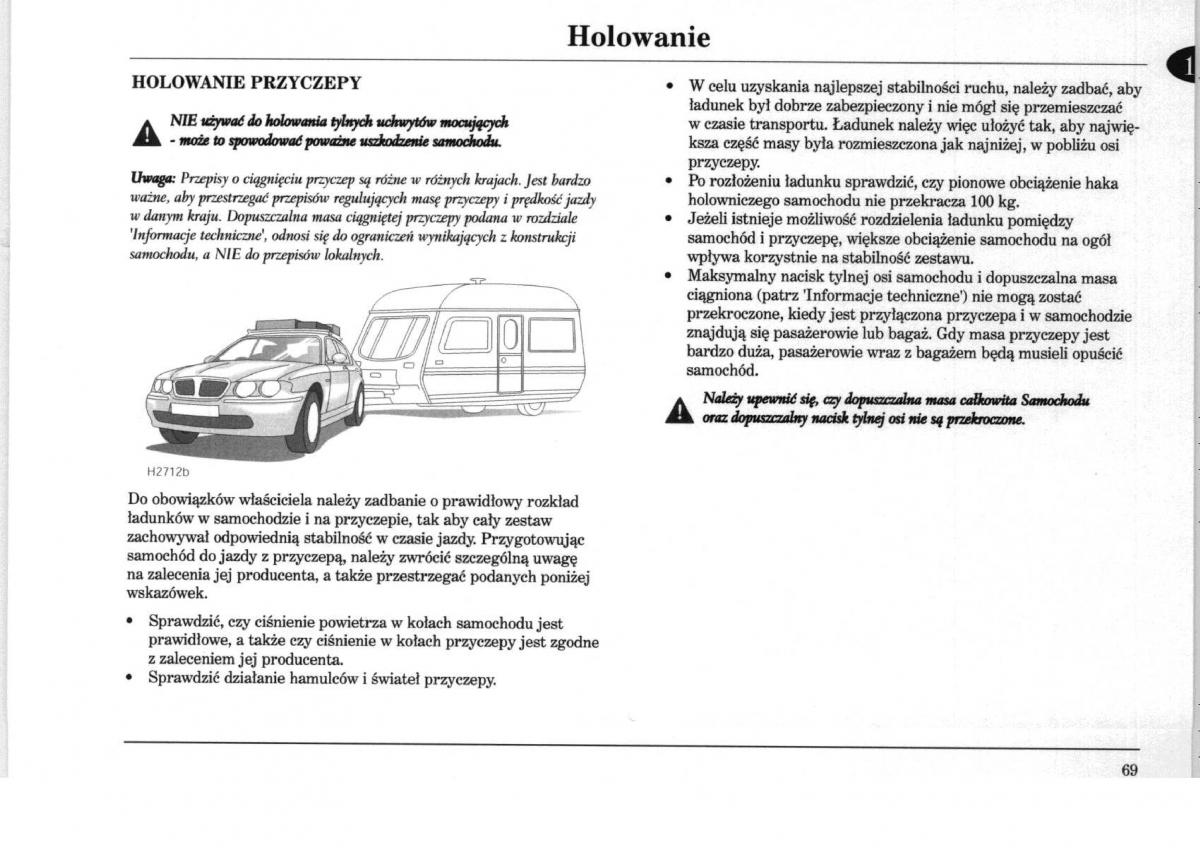 Rover 75 instrukcja obslugi / page 69