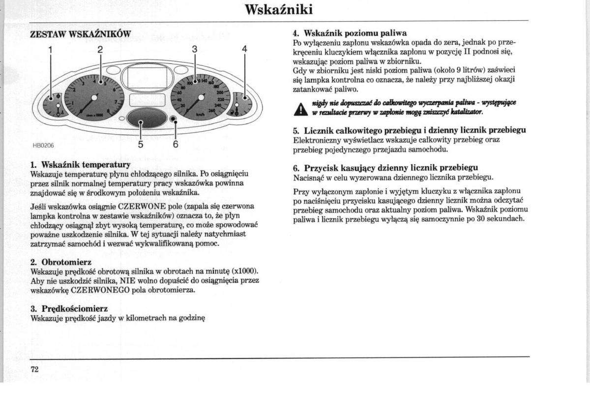 Rover 75 instrukcja obslugi / page 72