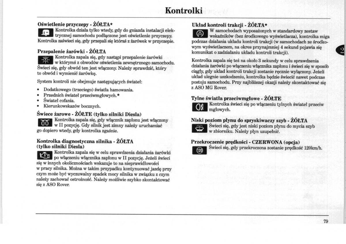 Rover 75 instrukcja obslugi / page 79