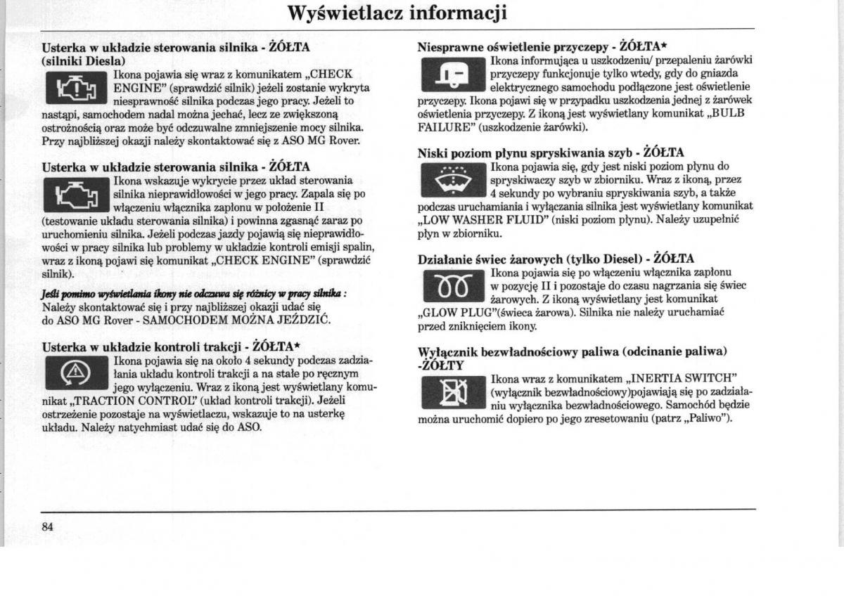 Rover 75 instrukcja obslugi / page 84