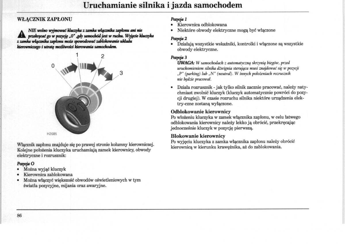 Rover 75 instrukcja obslugi / page 86