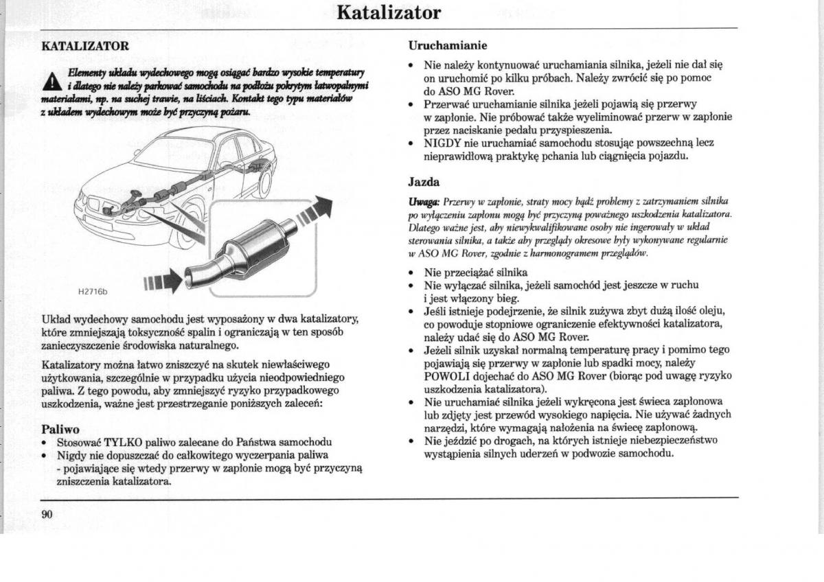 Rover 75 instrukcja obslugi / page 90