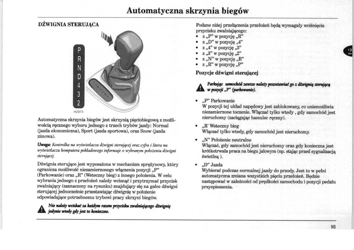 Rover 75 instrukcja obslugi / page 93