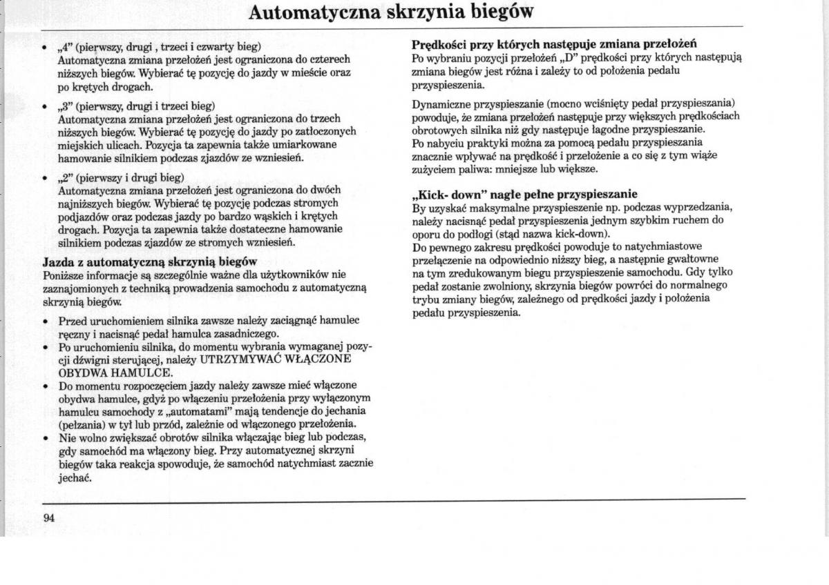 Rover 75 instrukcja obslugi / page 94