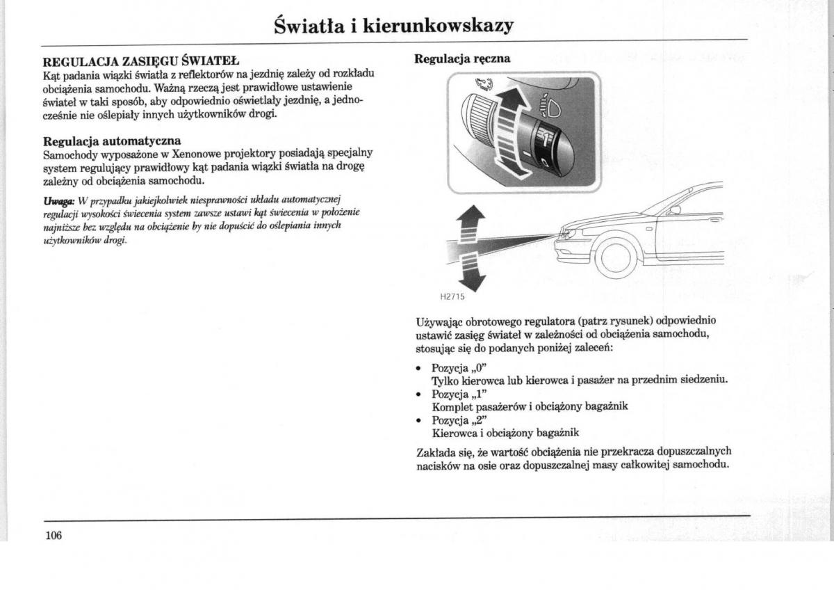 Rover 75 instrukcja obslugi / page 106