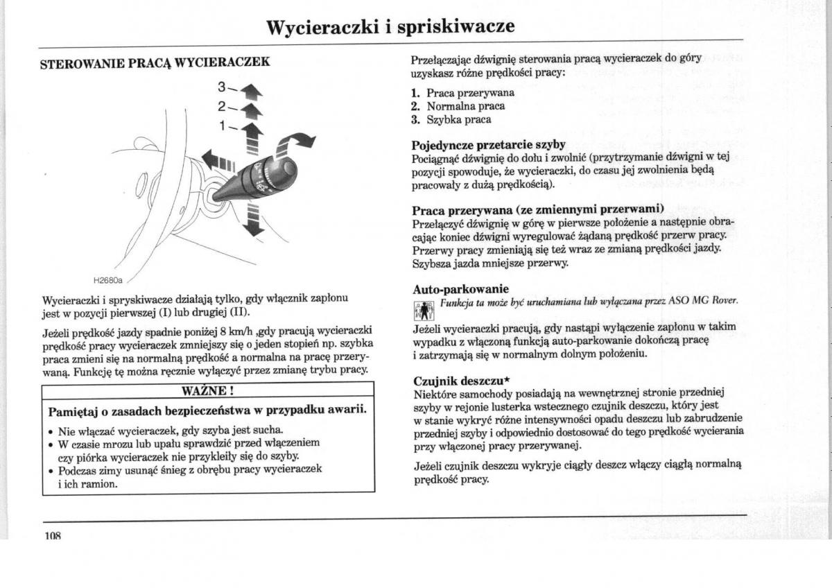 Rover 75 instrukcja obslugi / page 108