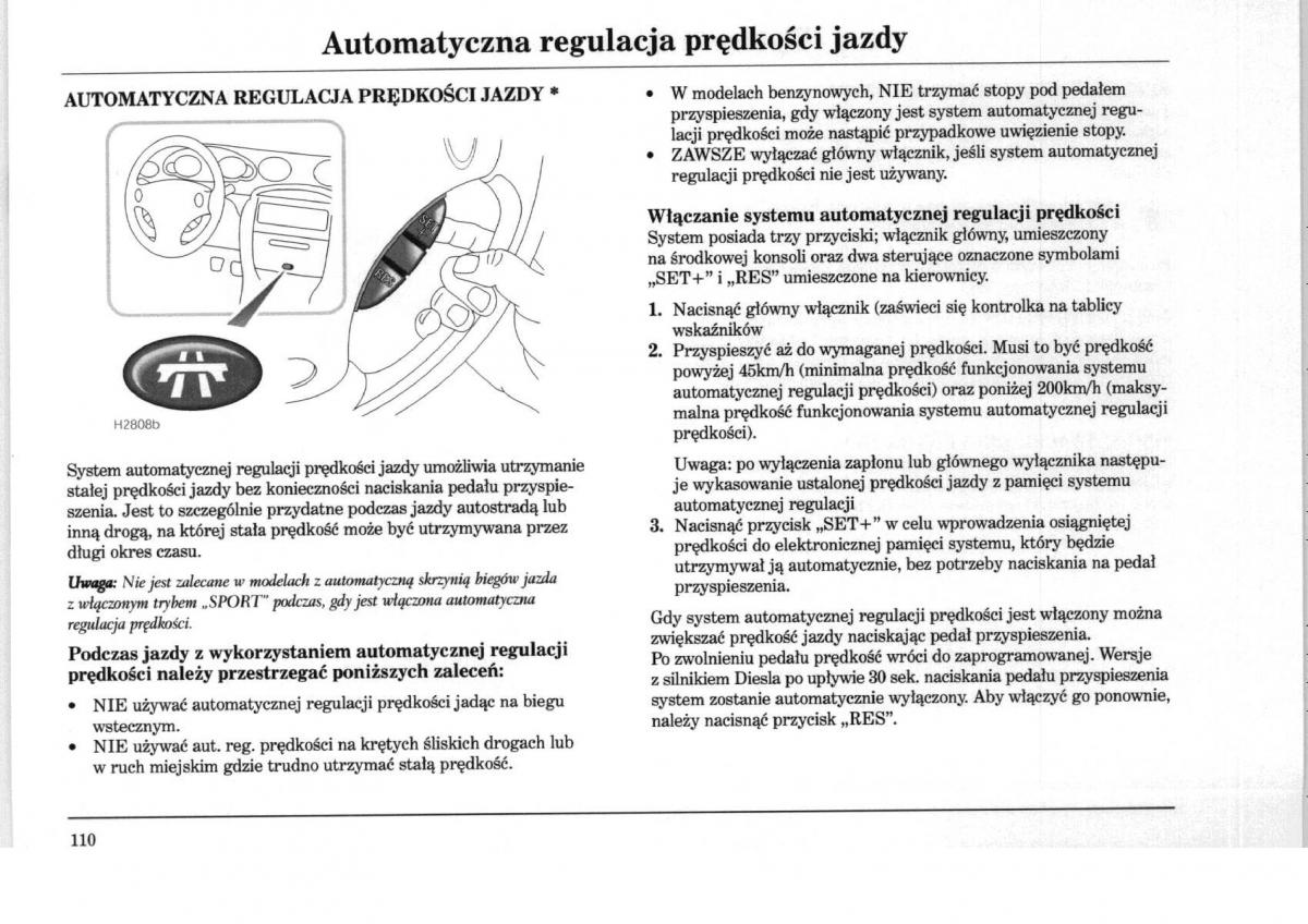 Rover 75 instrukcja obslugi / page 110