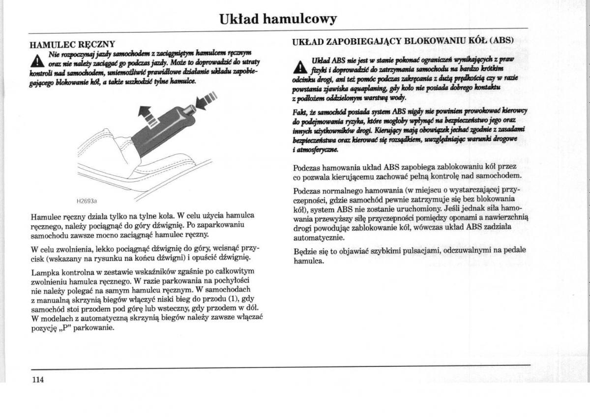 Rover 75 instrukcja obslugi / page 114