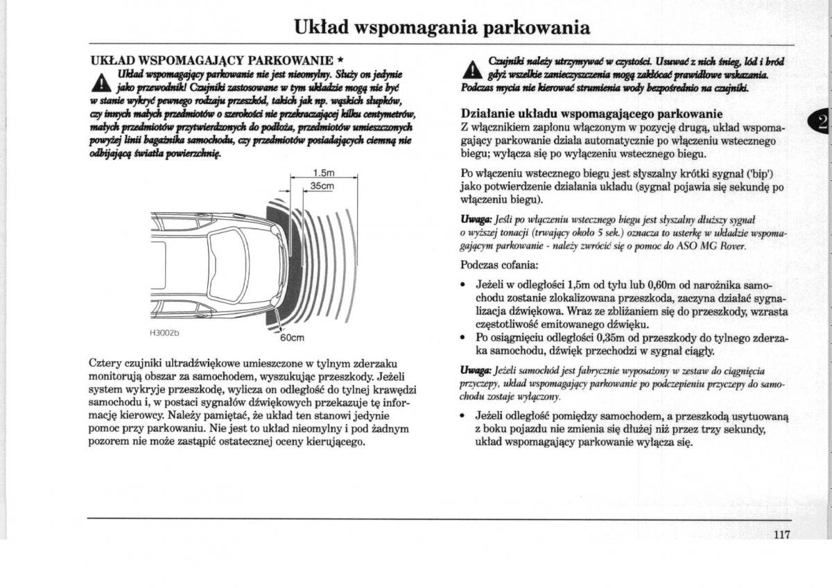 Rover 75 instrukcja obslugi / page 117