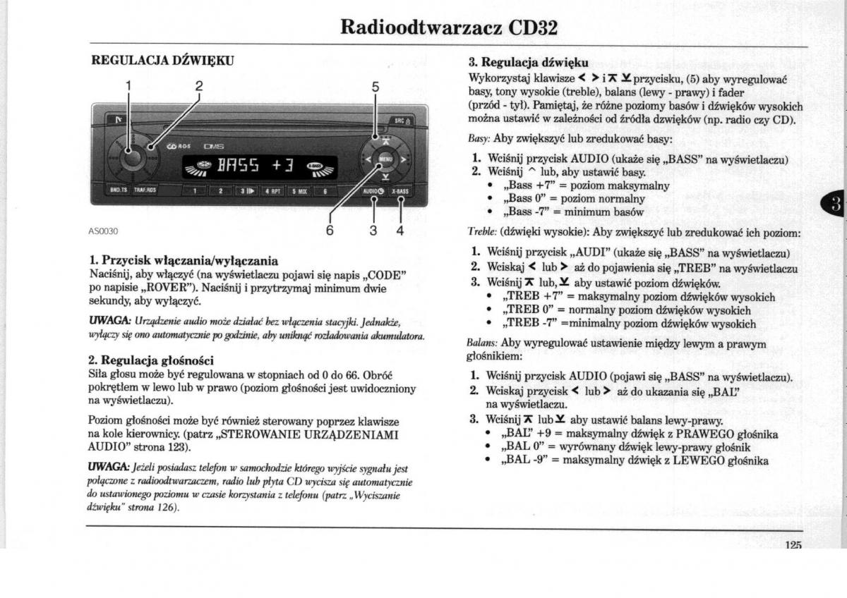 Rover 75 instrukcja obslugi / page 125