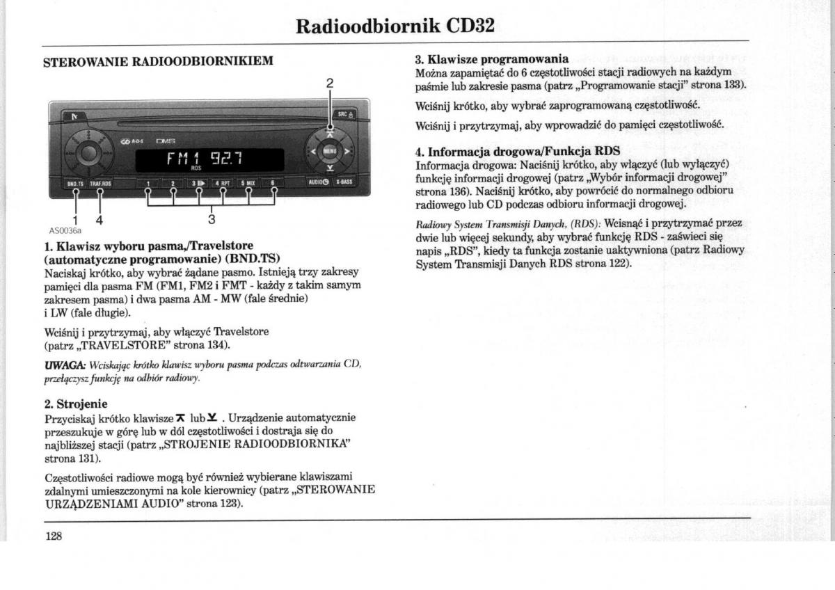 Rover 75 instrukcja obslugi / page 128