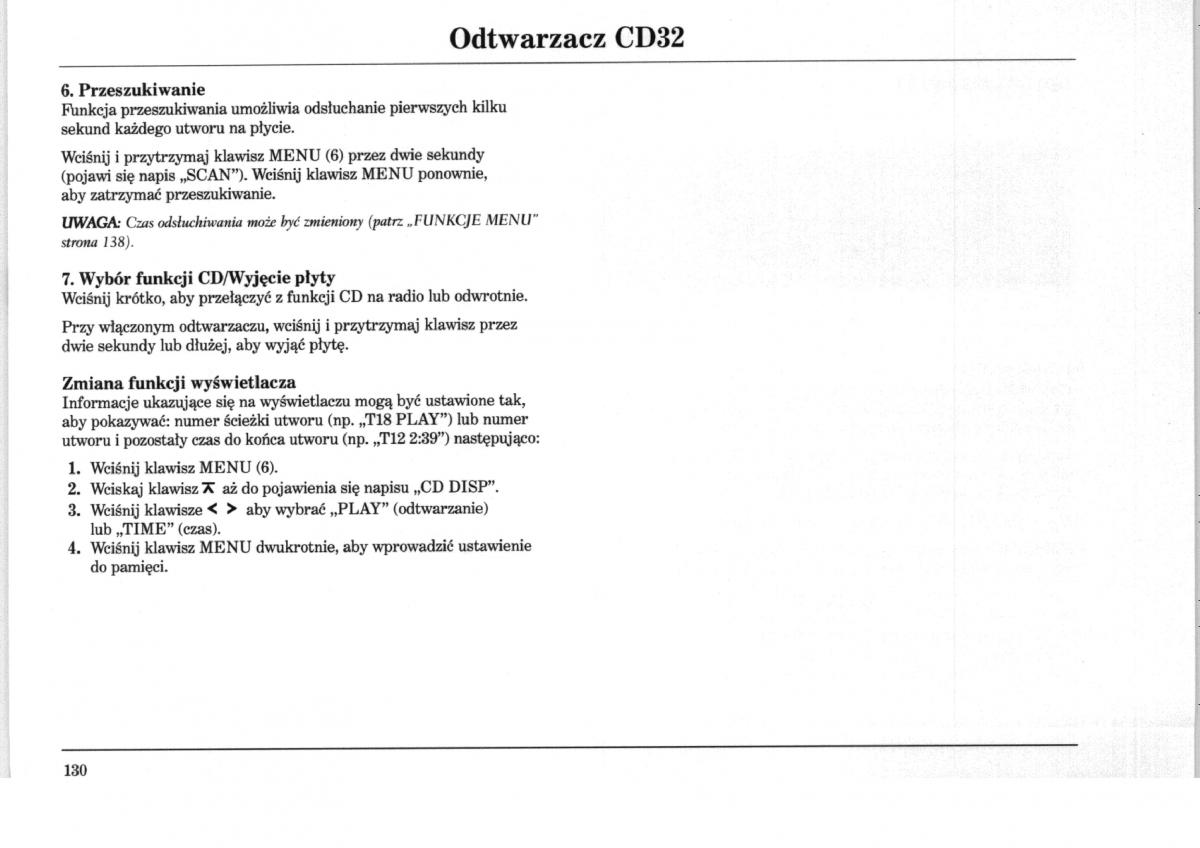 Rover 75 instrukcja obslugi / page 130