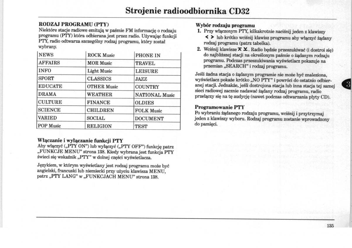 Rover 75 instrukcja obslugi / page 135