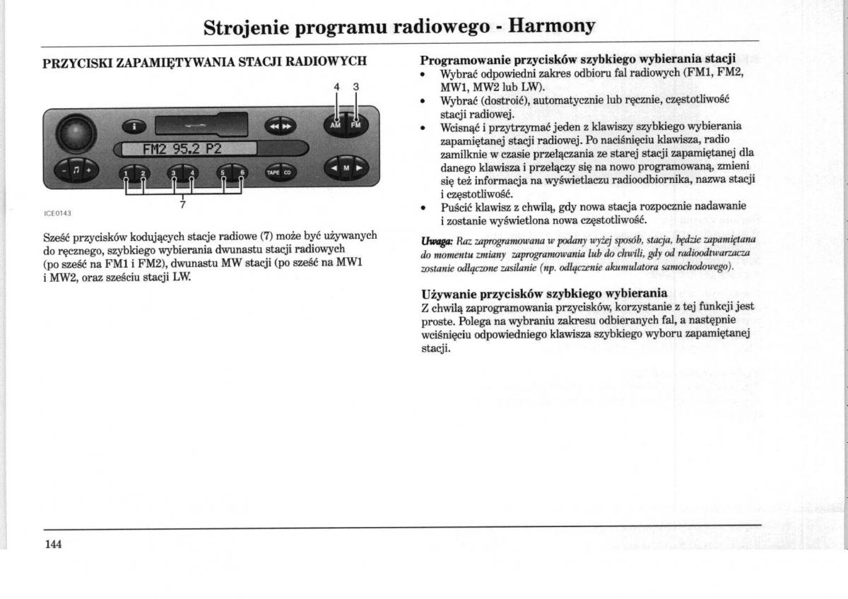 Rover 75 instrukcja obslugi / page 144