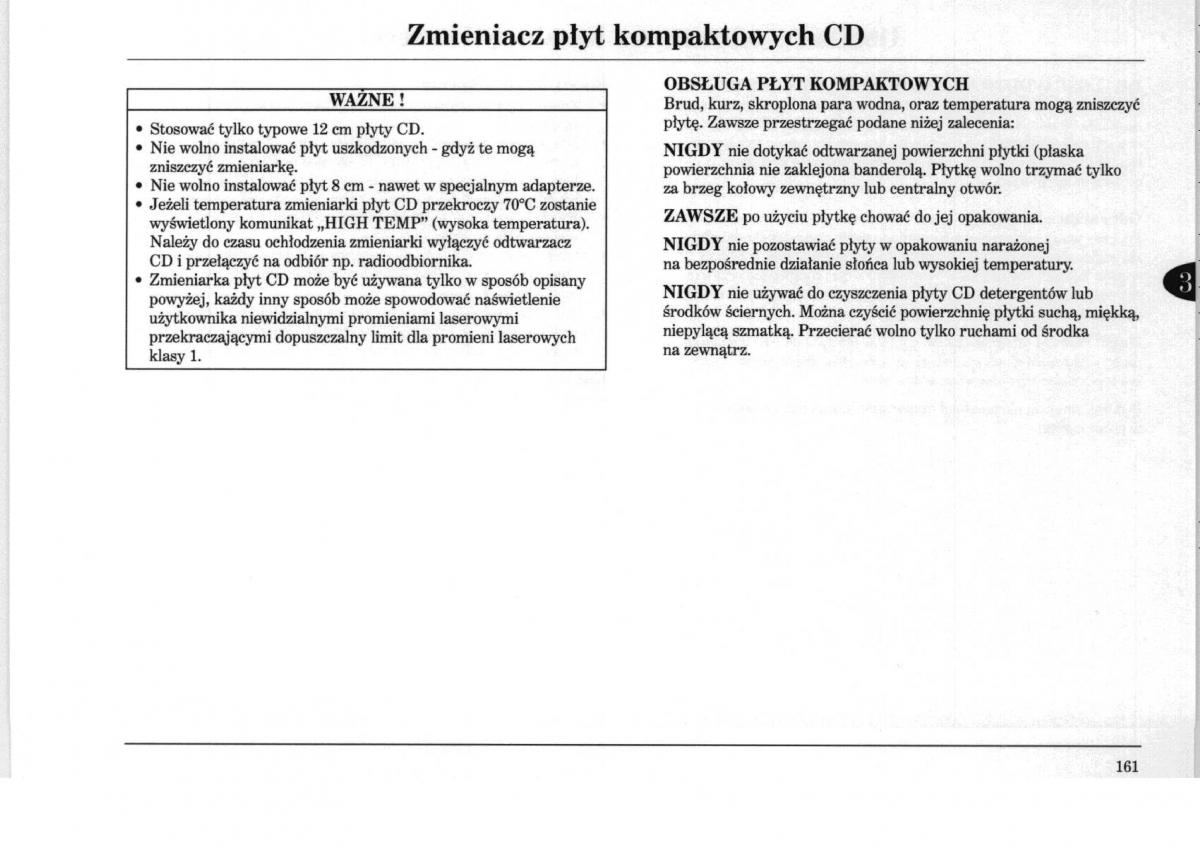 Rover 75 instrukcja obslugi / page 161