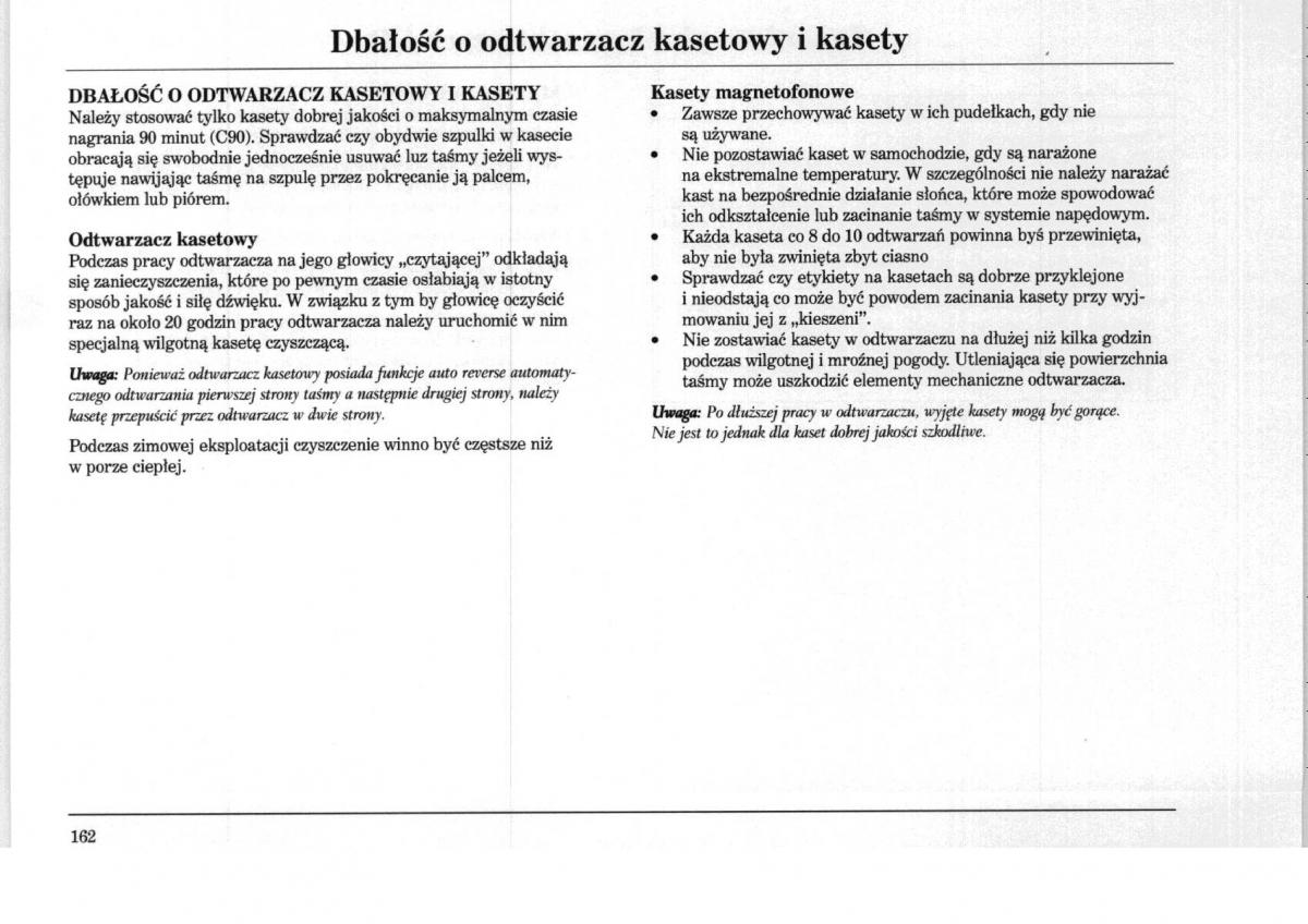 Rover 75 instrukcja obslugi / page 162