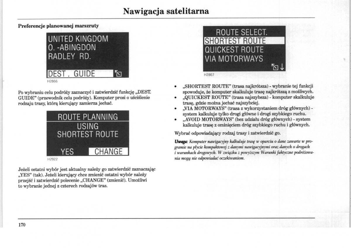 Rover 75 instrukcja obslugi / page 170