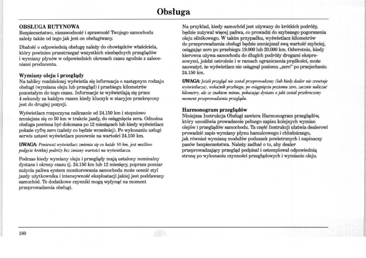 Rover 75 instrukcja obslugi / page 180