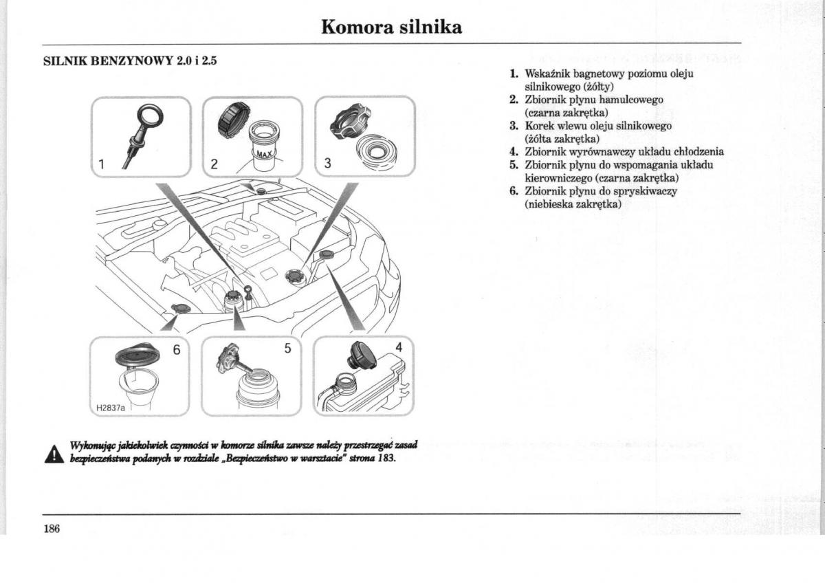 Rover 75 instrukcja obslugi / page 186